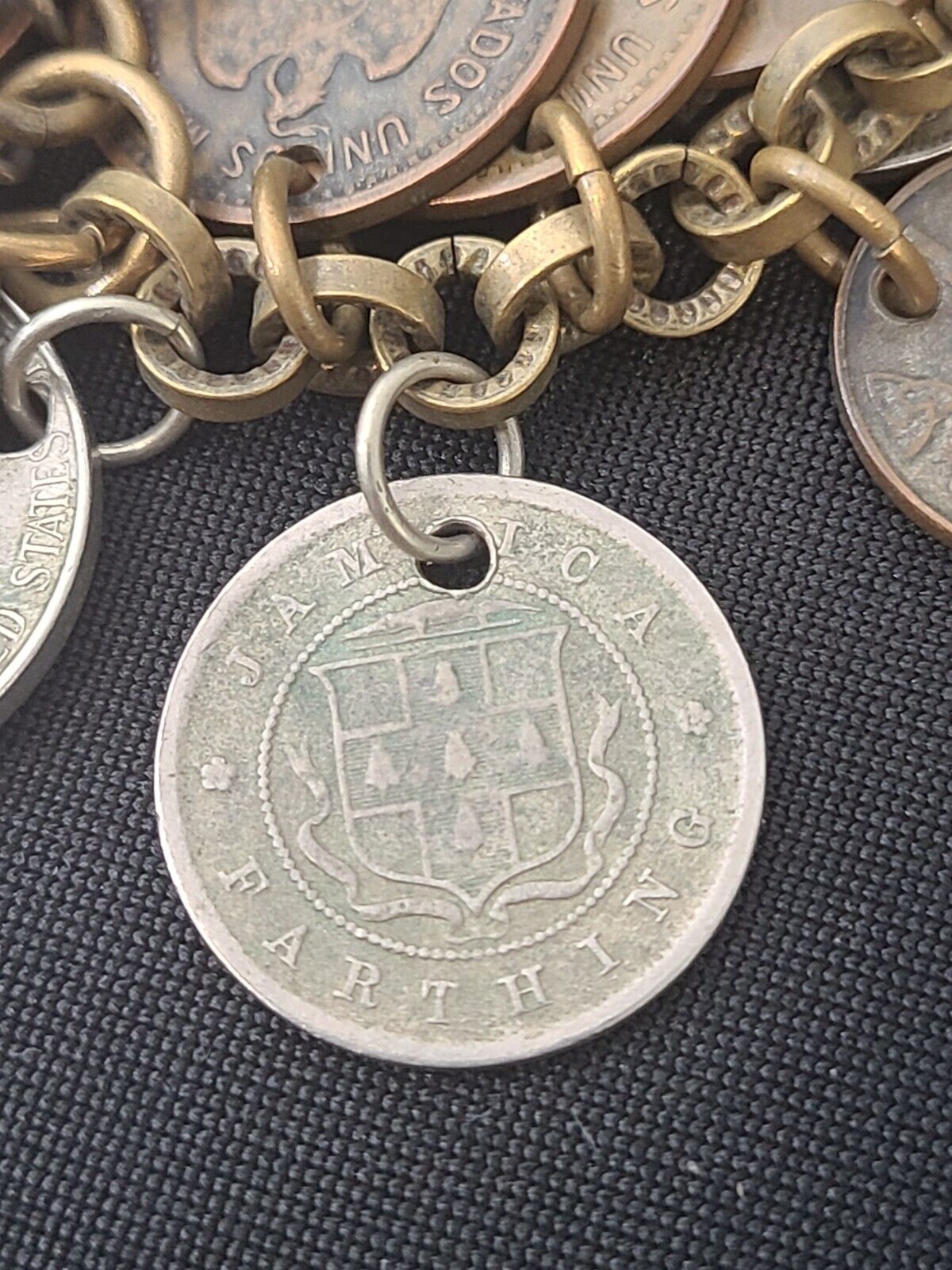 Handmade Antique Silver Coin Love Token Victorian Bracelet Dates 1800s To 1930s
