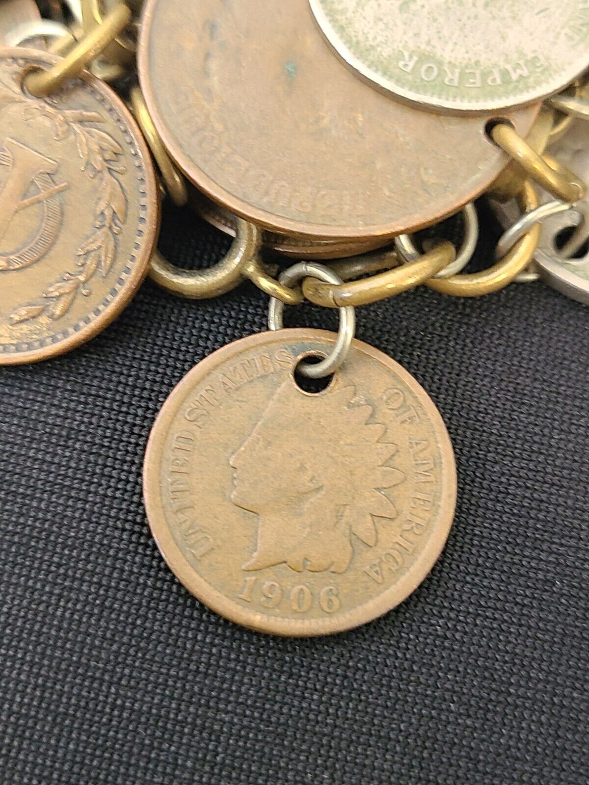 Handmade Antique Silver Coin Love Token Victorian Bracelet Dates 1800s To 1930s