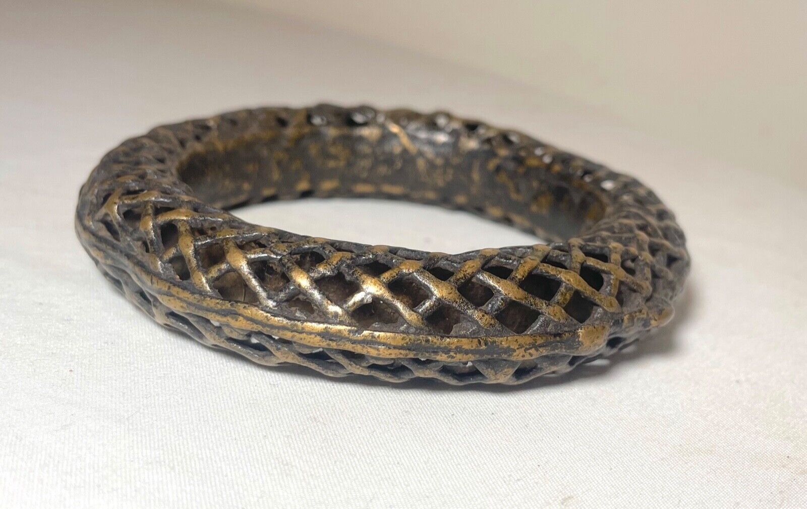 1800's Antique African Niger Baoulé Dogon Bronze Manilla Currency Bracelet rare 