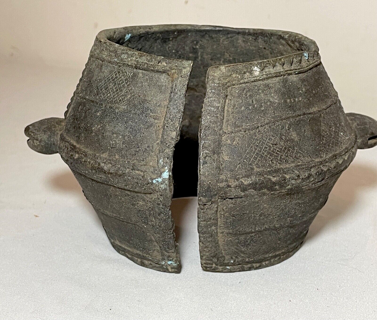 LARGE 1800's Antique African Niger Baoulé Dogon Bronze Manilla Currency Bracelet