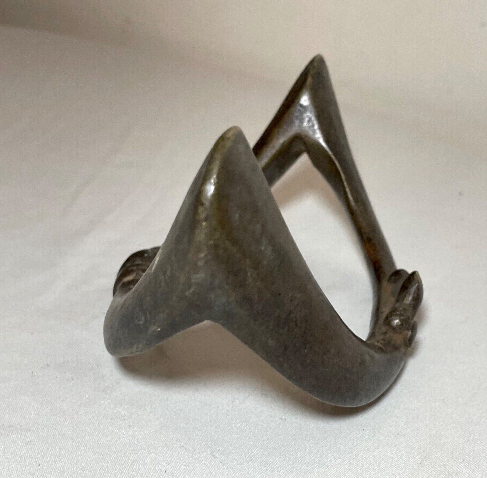 rare 1800's Antique West African Senufo Fußreife Bronze Currency Ankle Bracelet