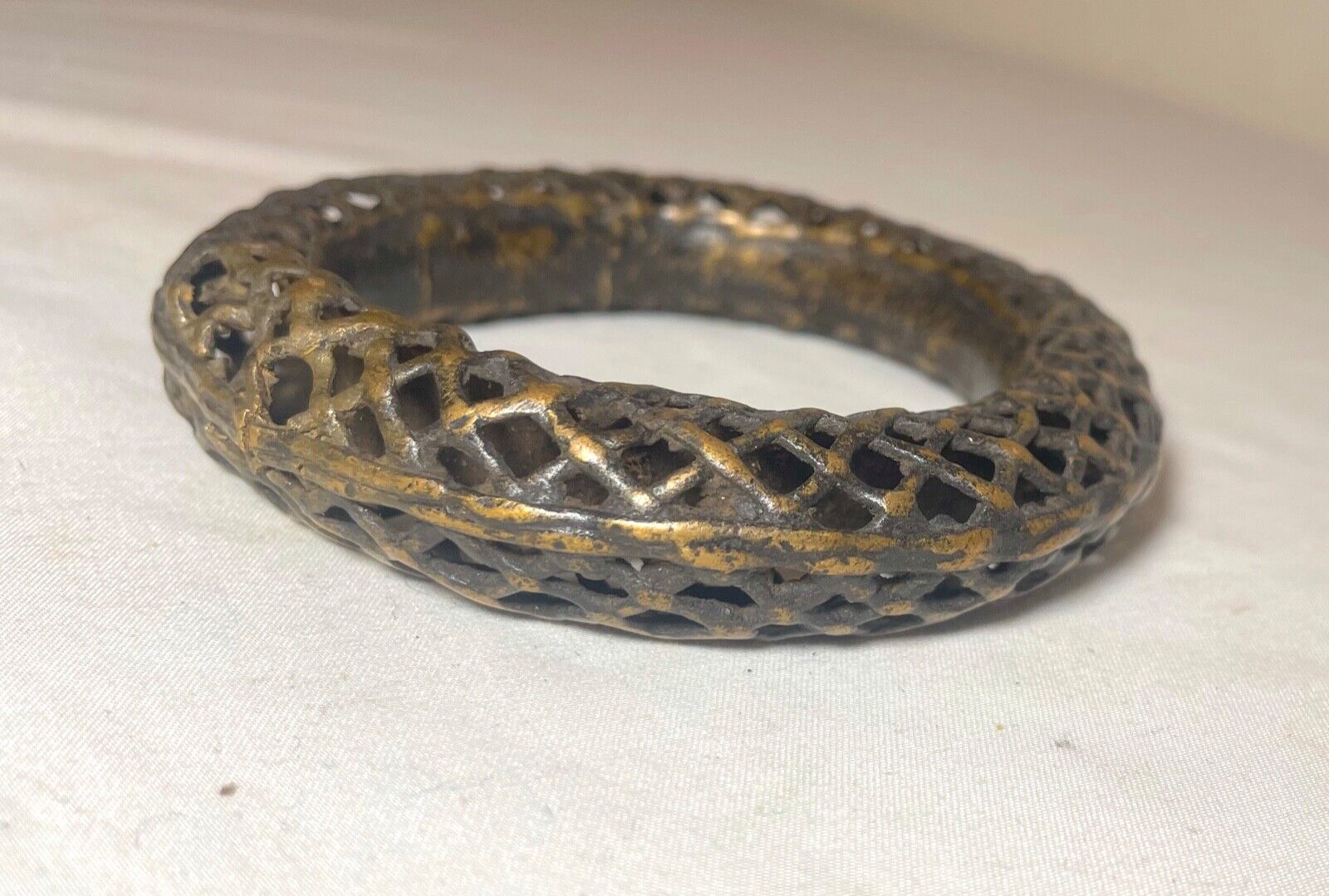 1800's Antique African Niger Baoulé Dogon Bronze Manilla Currency Bracelet rare 