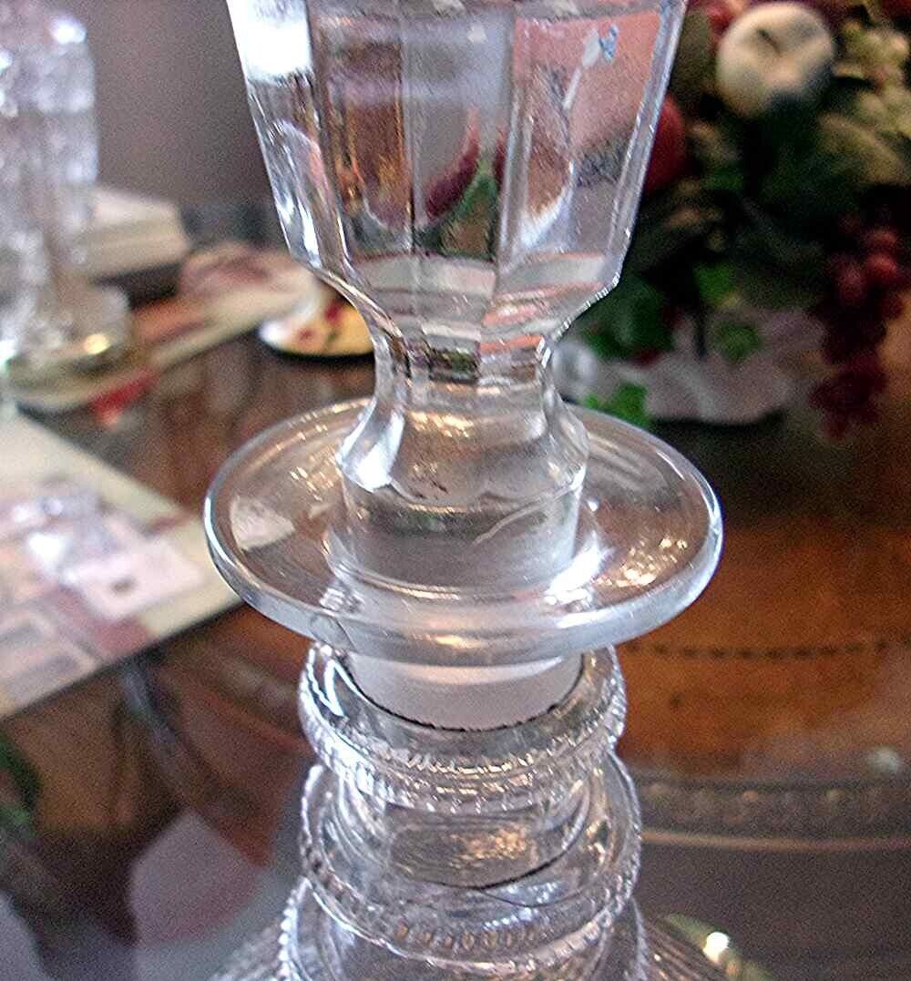 Mid 1700s Pontil Wine Decanter 3 Ring Authentic Very Nice is 8 Inches Tall