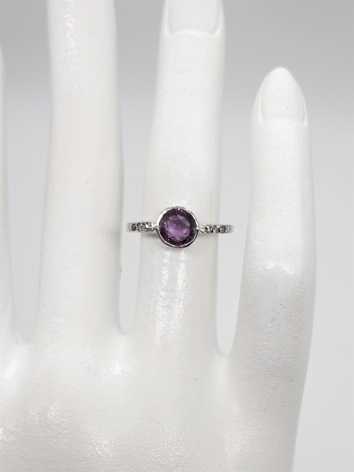 Antique 1900s $5000 1ct Certified NO HEAT Purple Sapphire Diamond Platinum Ring