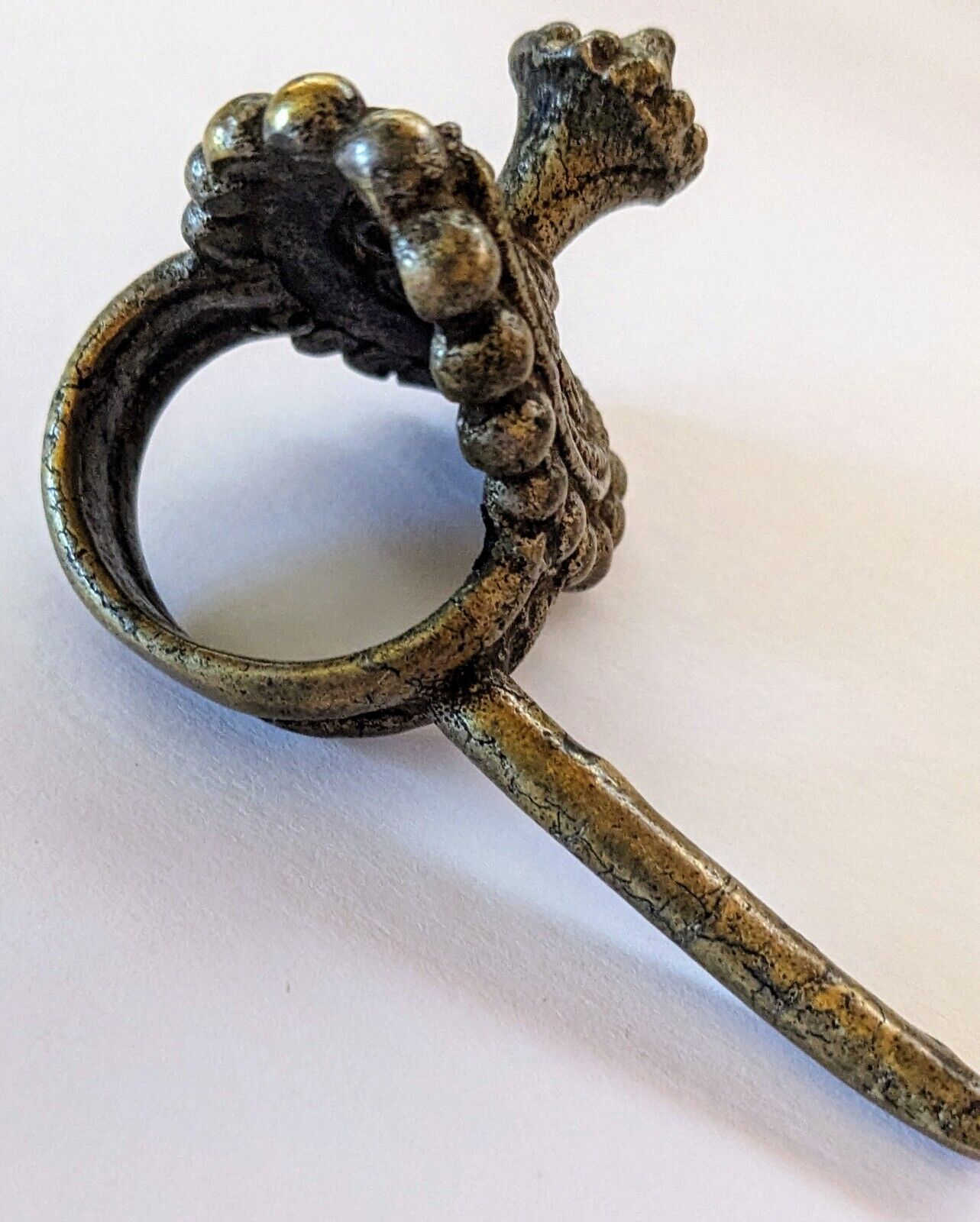 Authentic Circa 1800s Antique Woman's Brass Toe Ring India Anneau D' Orteil