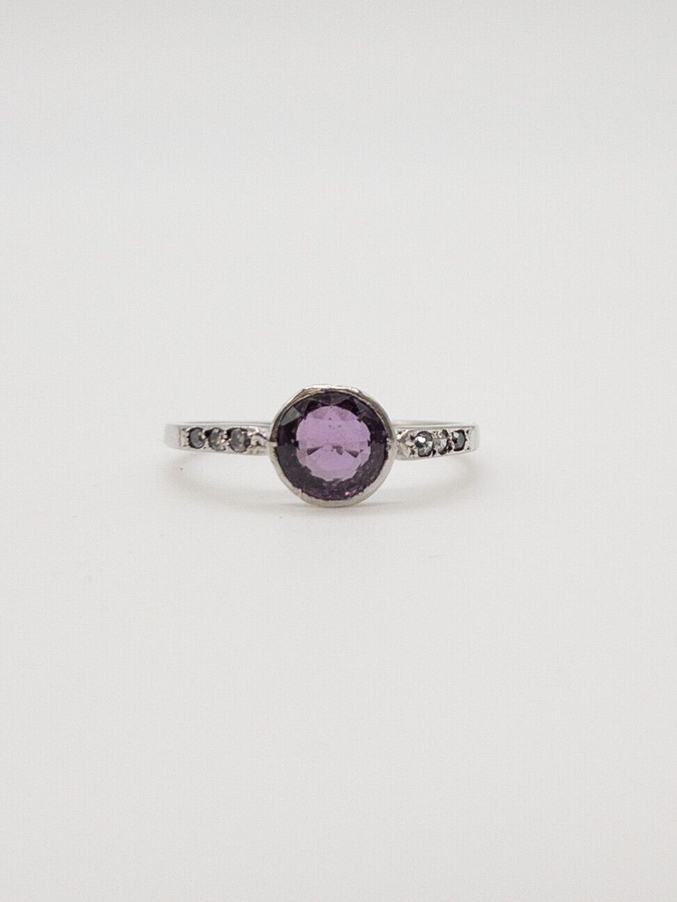 Antique 1900s $5000 1ct Certified NO HEAT Purple Sapphire Diamond Platinum Ring