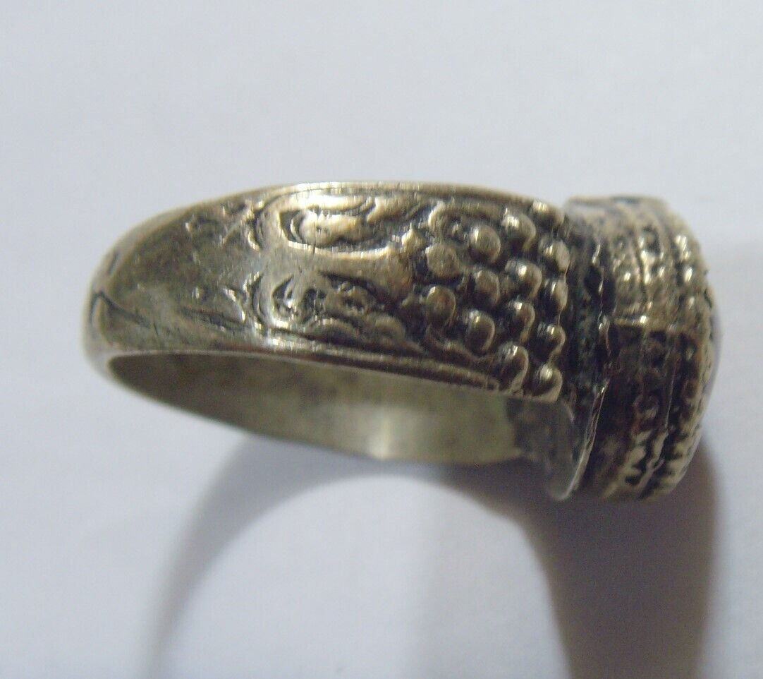 1700s antique tribal wedding ring sz 9 Dagestan central Asia carnelian hf1722