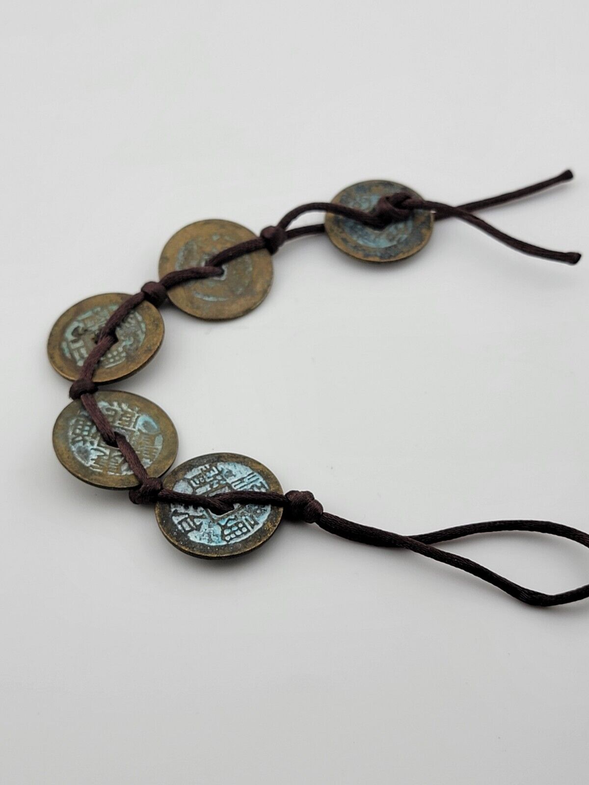 Qing Dynasty in China, five emperors Coins Bracelet, VG Condition. Circa 1800's