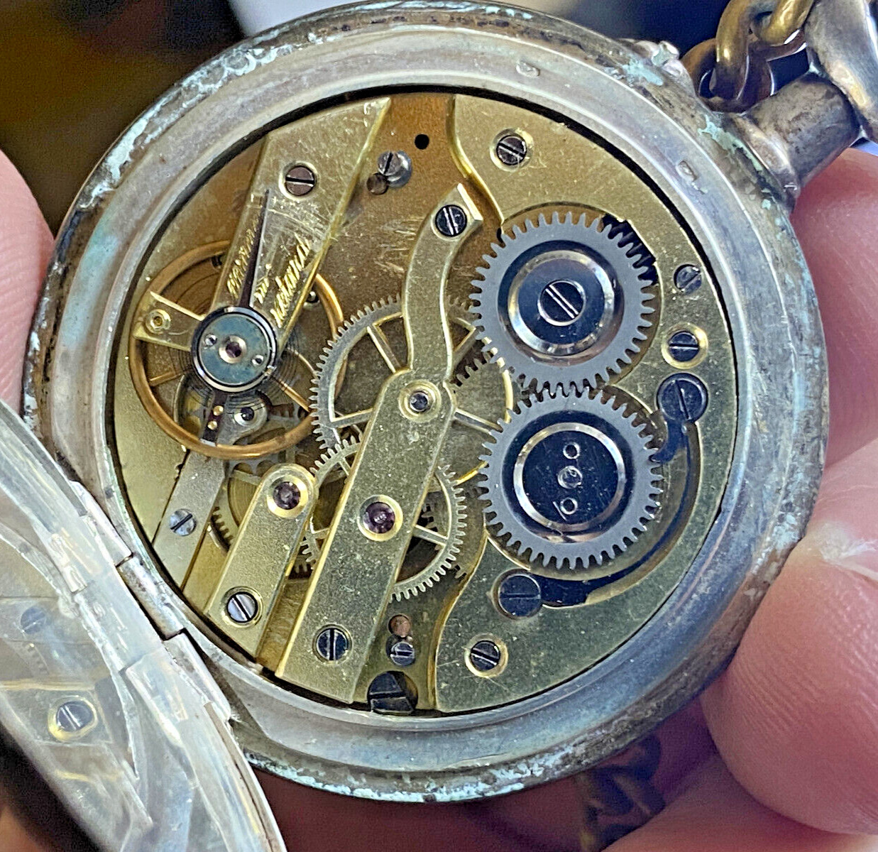 Antique Swiss? /German Hallmarked Silver Pocket Watch From Early 1900s - RUNS!