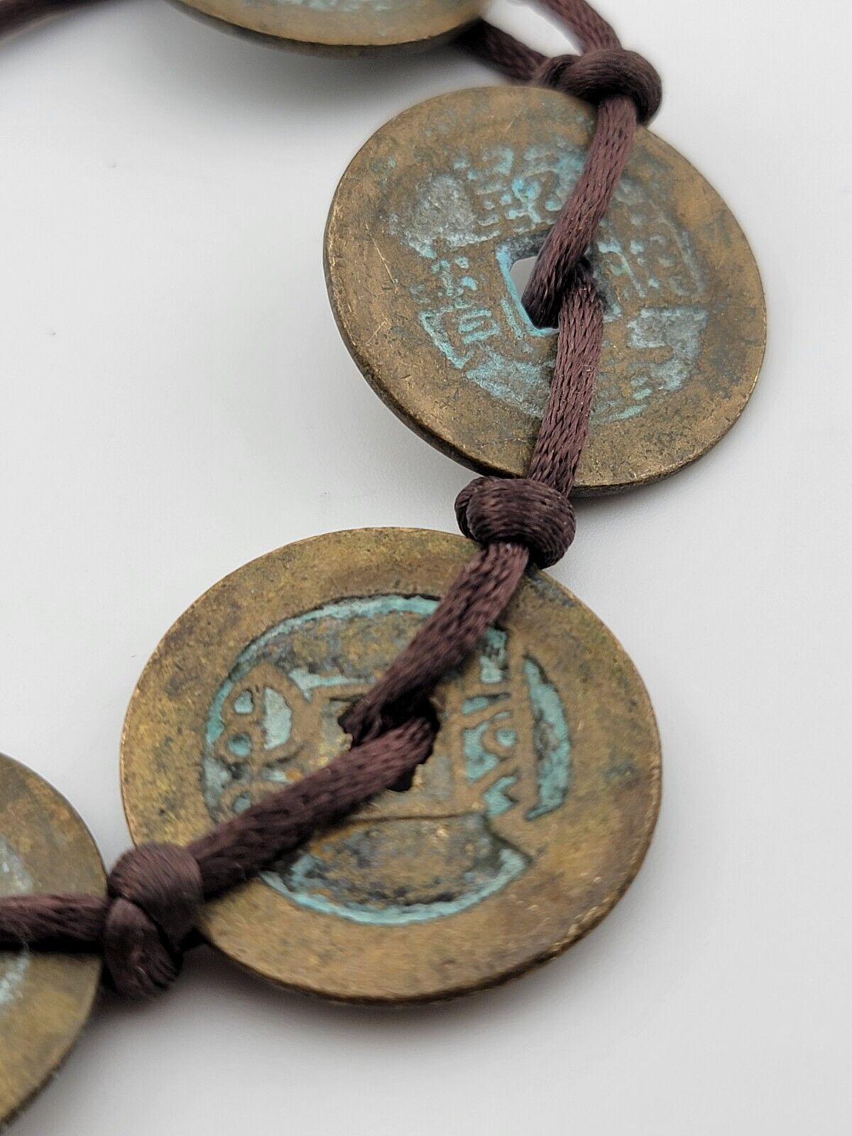 Qing Dynasty in China, five emperors Coins Bracelet, VG Condition. Circa 1800's