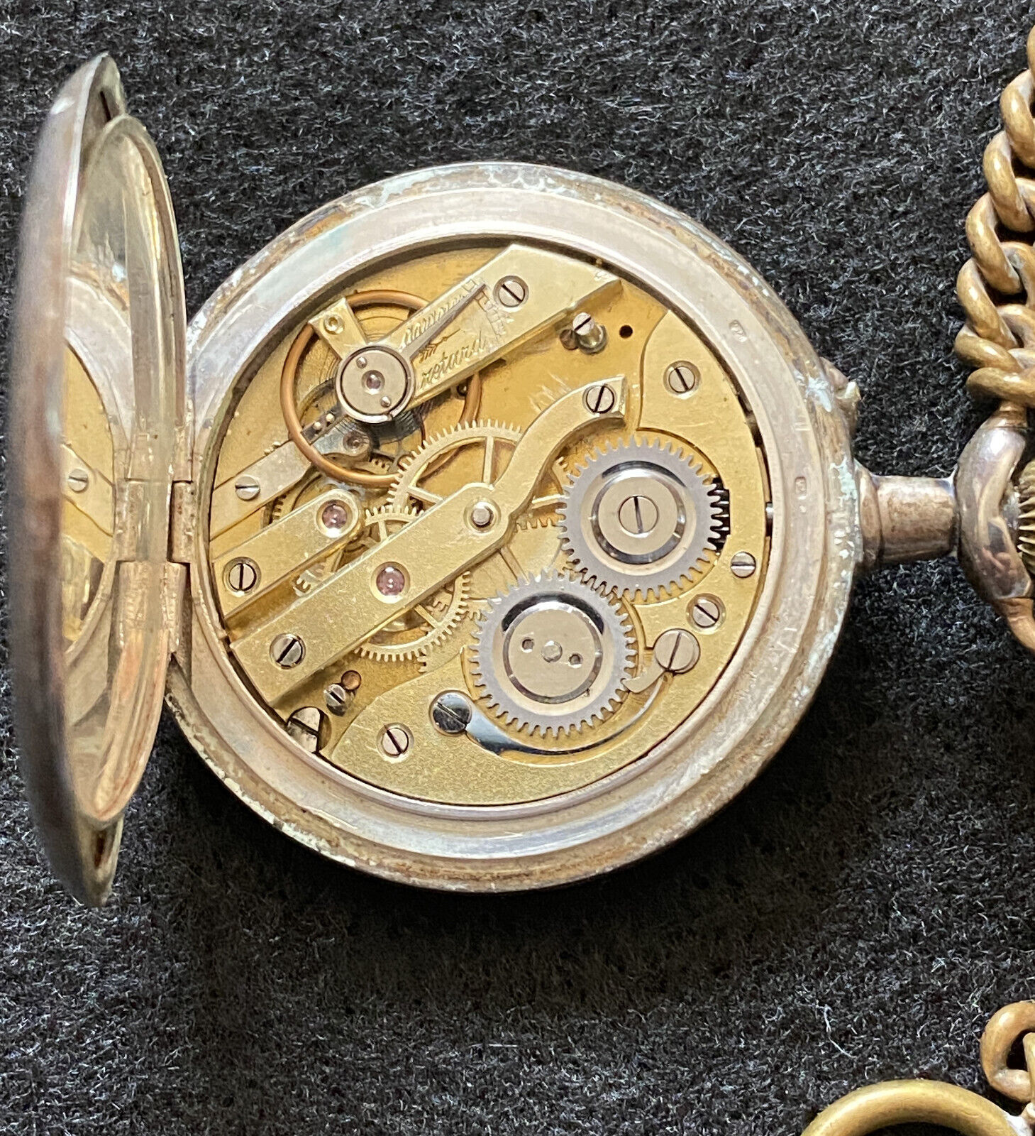Antique Swiss? /German Hallmarked Silver Pocket Watch From Early 1900s - RUNS!