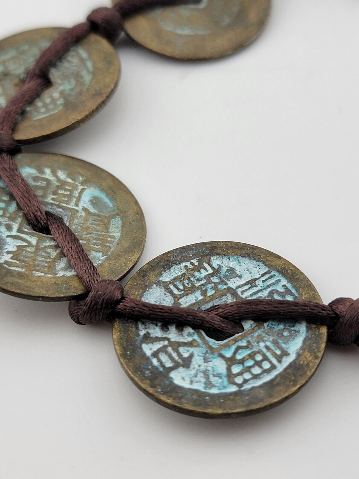 Qing Dynasty in China, five emperors Coins Bracelet, VG Condition. Circa 1800's