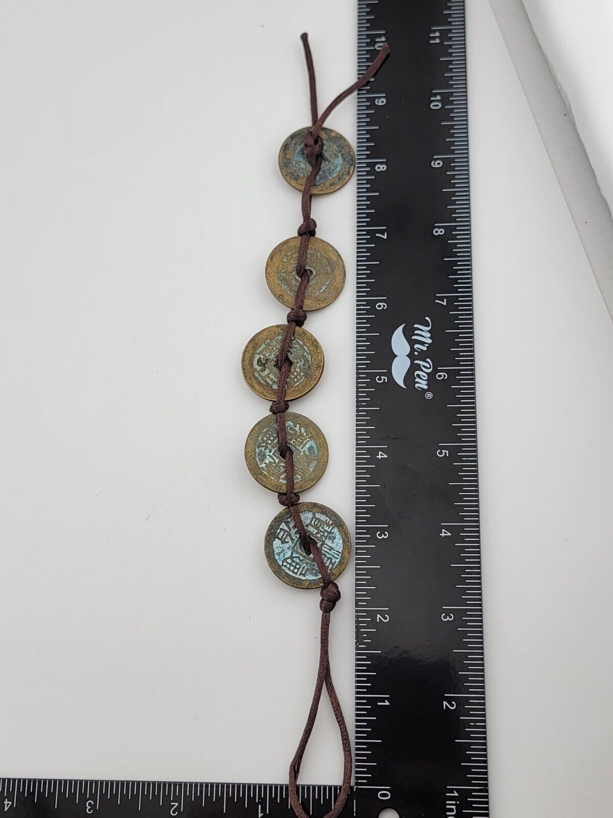 Qing Dynasty in China, five emperors Coins Bracelet, VG Condition. Circa 1800's