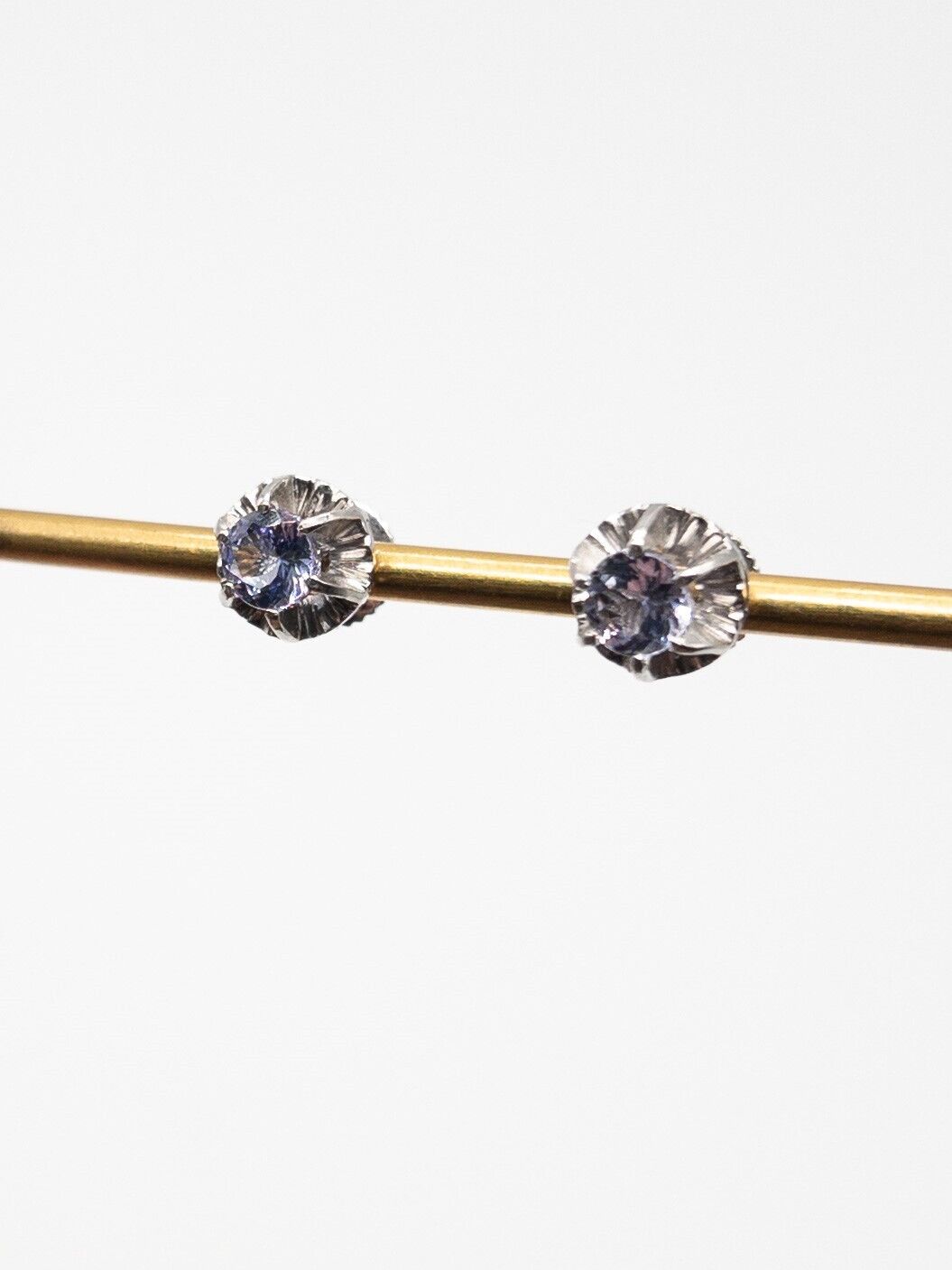 Antique 1900s Edwardian $4000 1ct Ceylon NO HEAT Blue Sapphire Platinum Earrings
