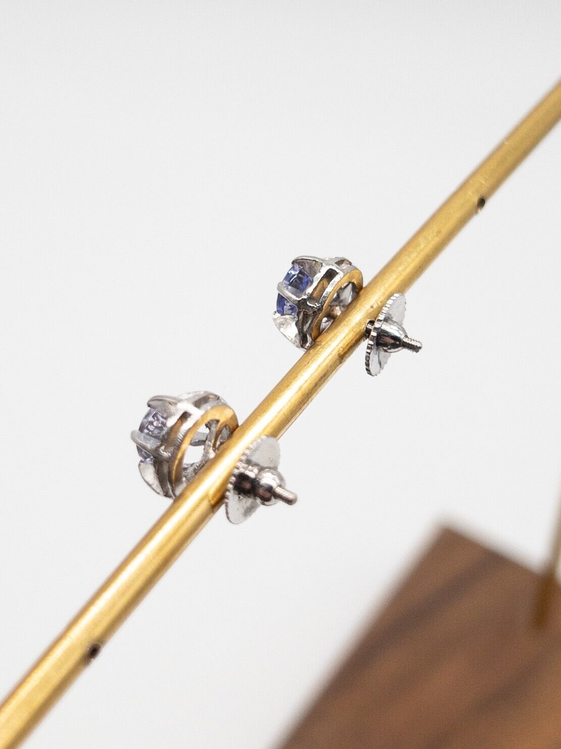 Antique 1900s Edwardian $4000 1ct Ceylon NO HEAT Blue Sapphire Platinum Earrings