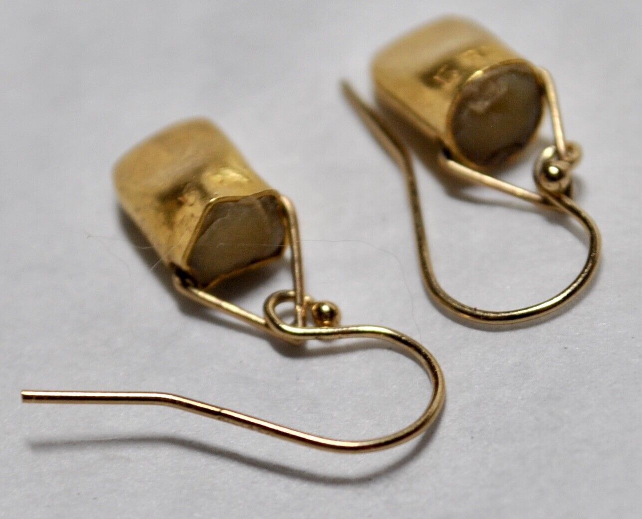 Vintage Early 1900’s 22K Yellow Gold Baby Teeth Earrings on Ear Wires