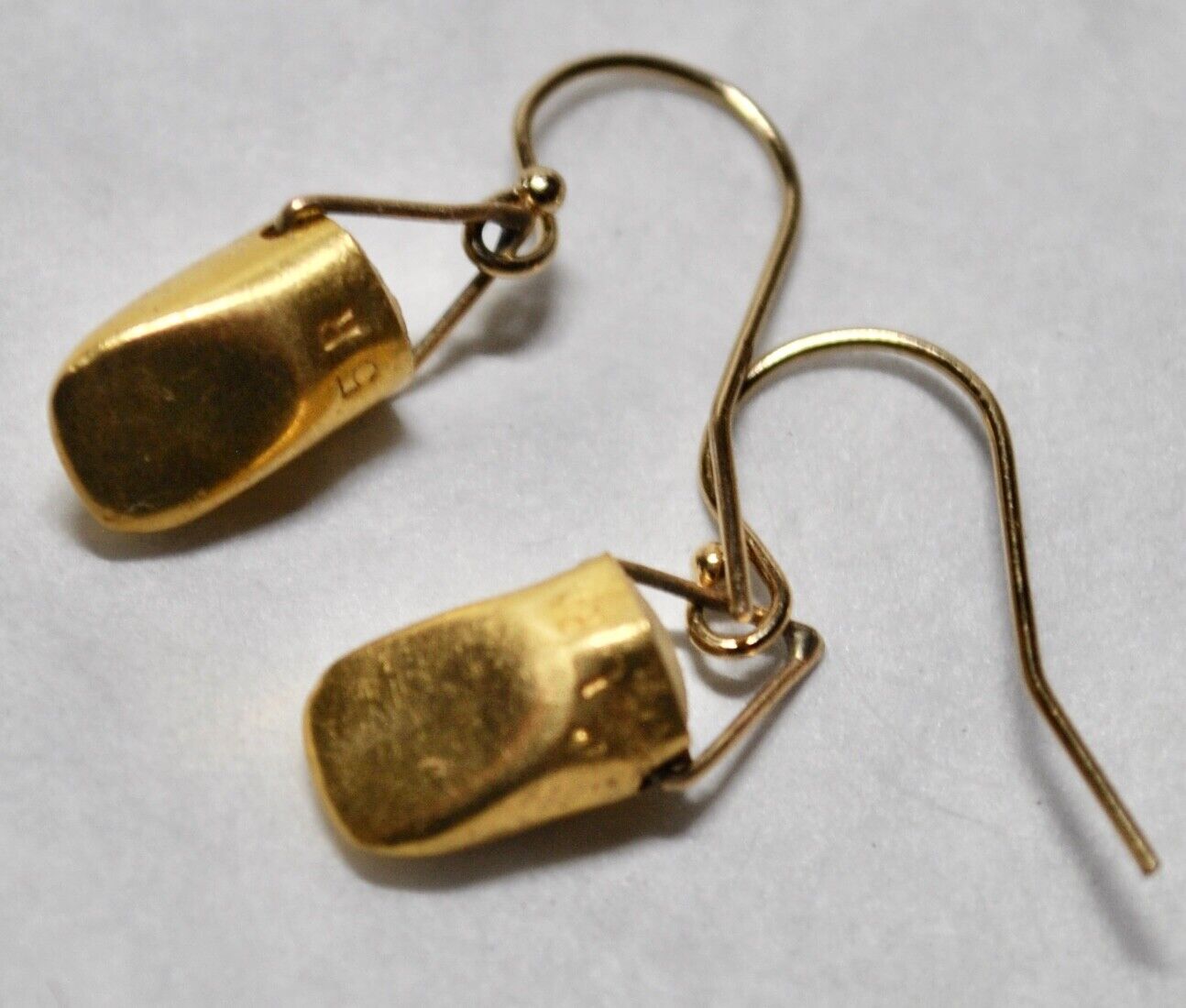 Vintage Early 1900’s 22K Yellow Gold Baby Teeth Earrings on Ear Wires