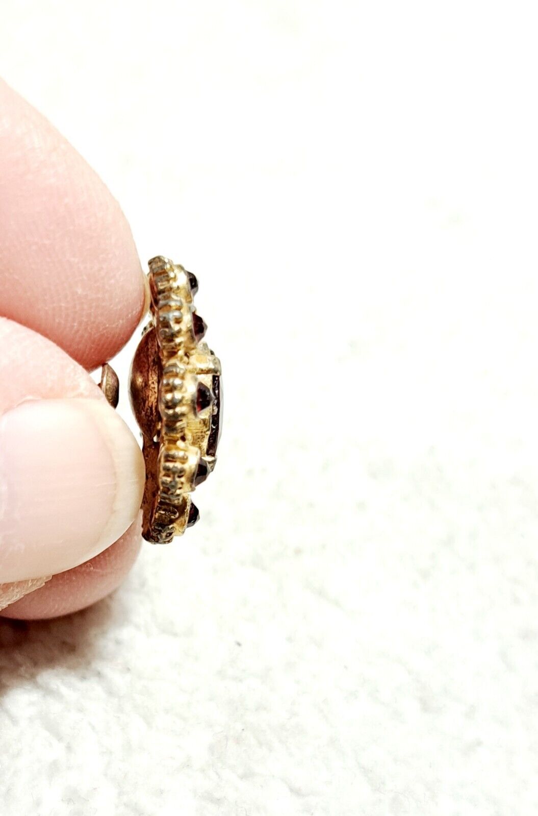 ** Early 1900's Victorian Bohemian Garnet Screw Back Earrings **