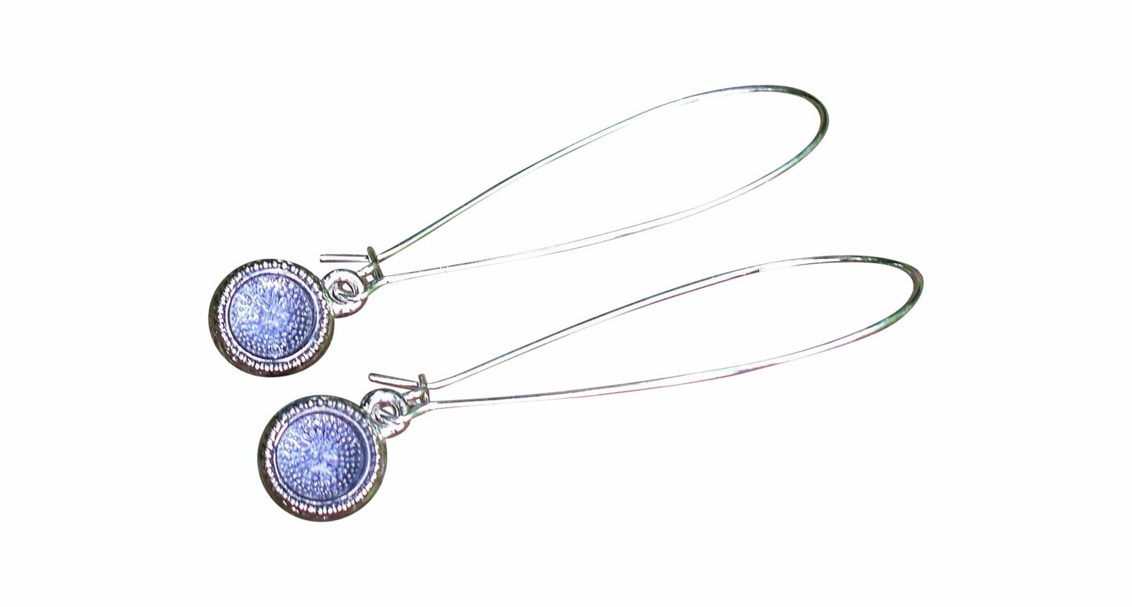 Recycled Vintage Early 1900s Purple Medicine Bottle Long Drop Earrings