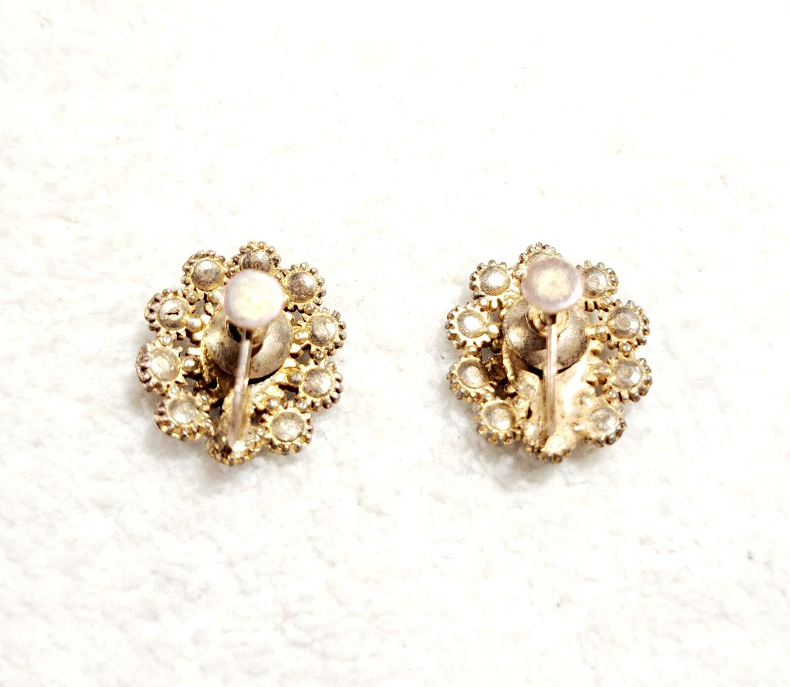 ** Early 1900's Victorian Bohemian Garnet Screw Back Earrings **