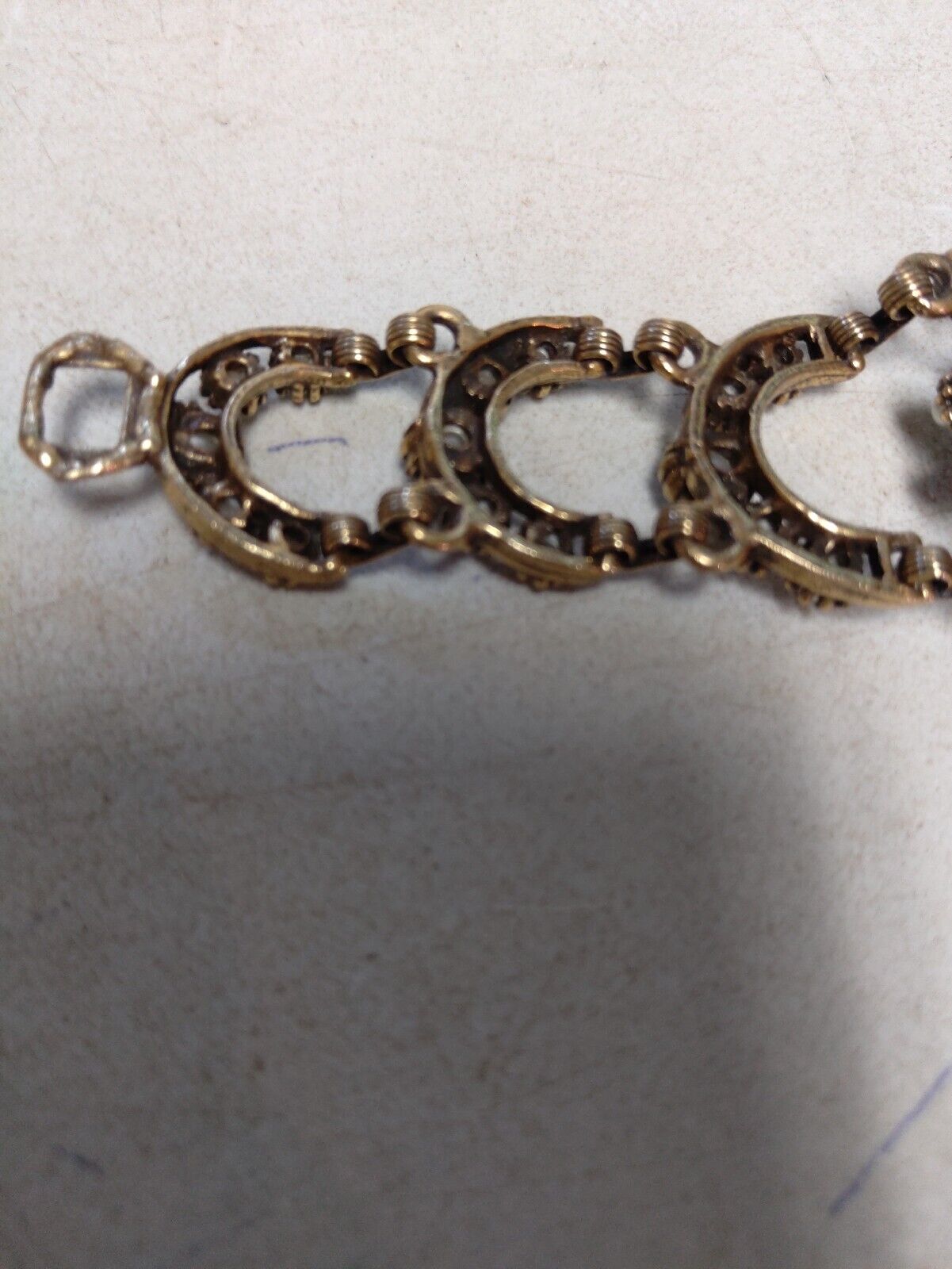 Antique Bracelet Faux Pearls Ornate Early 1900s great condition