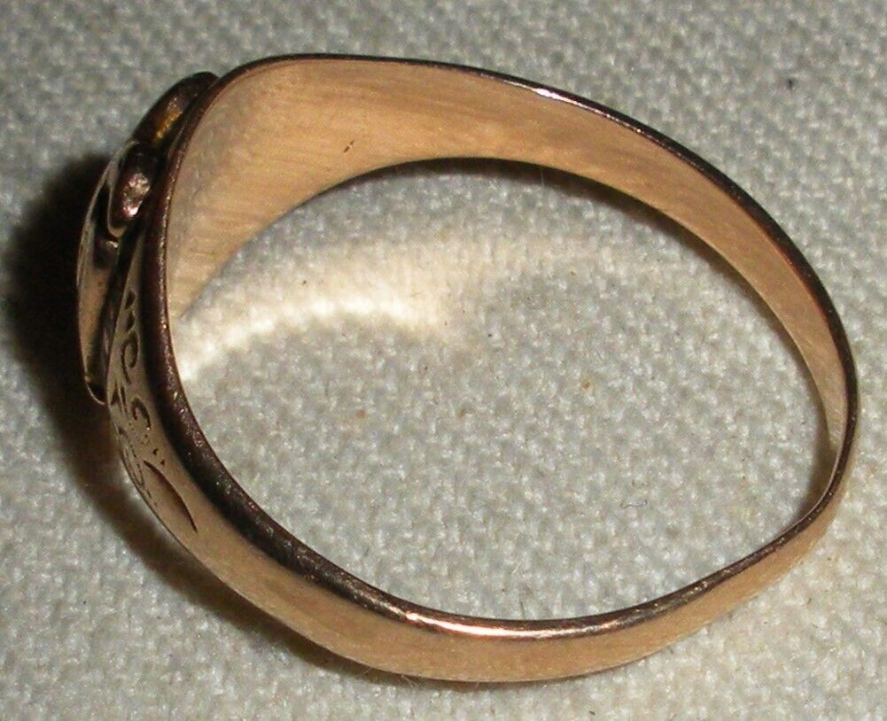 ANTIQUE MASONIC EAGLE EARLY 1900S 10K GOLD OSTBY BARTON (TITANIC FAME) RING vafo