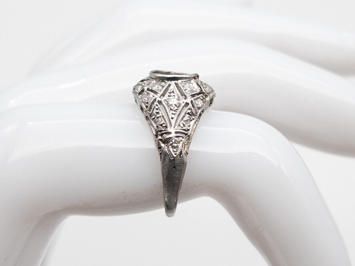 Antique Edwardian 1900s 2ct 7mm Diamond Platinum Wedding Ring MOUNT Setting