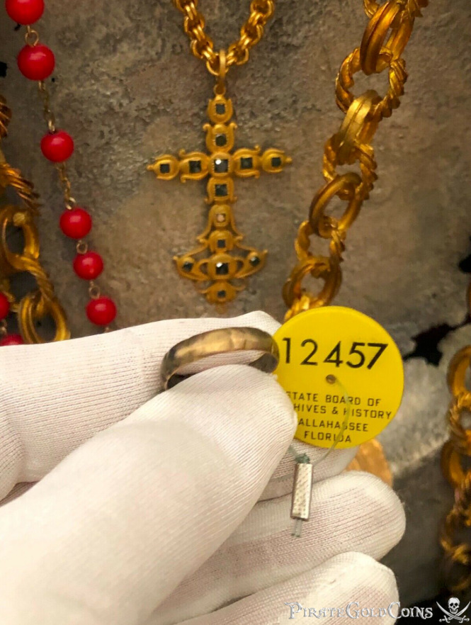 1715 FLEET RING wCOA & FL STATE TAG PIRATE GOLD COINS SHIPWRECK JEWELRY TREASURE