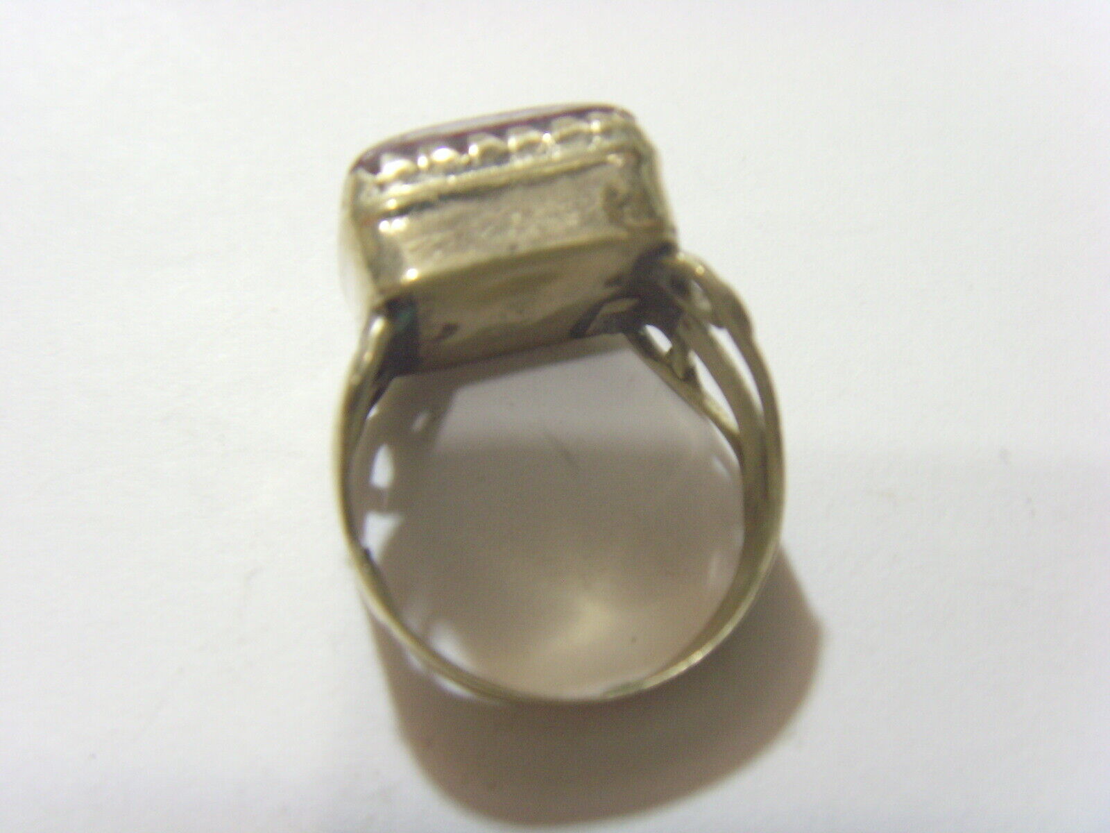 1800s antique tribal faux rubellite wedding ring sz 9.5 central Asia 51016
