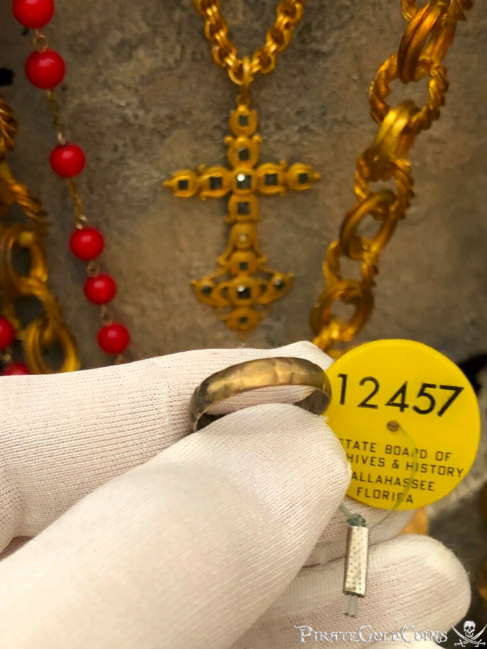 1715 FLEET RING wCOA & FL STATE TAG PIRATE GOLD COINS SHIPWRECK JEWELRY TREASURE