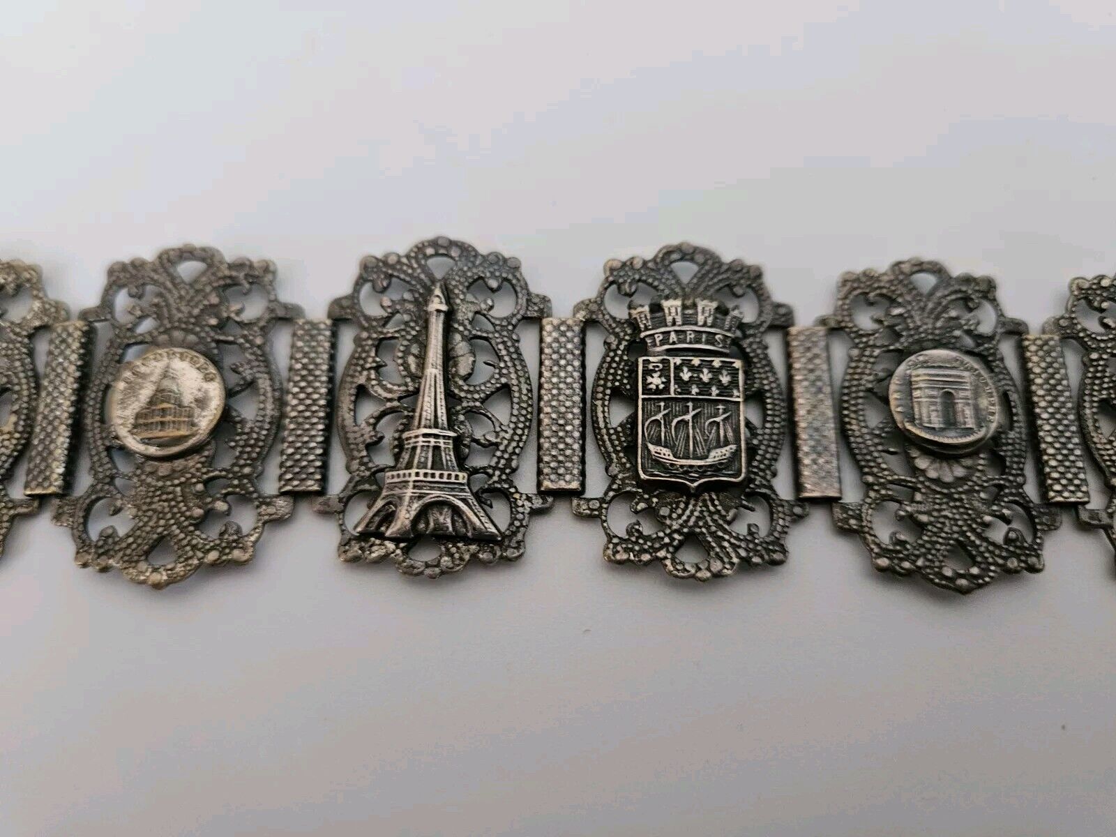 Antique Filigree Depose Early 1900's Paris France Bracelet Art Deco
