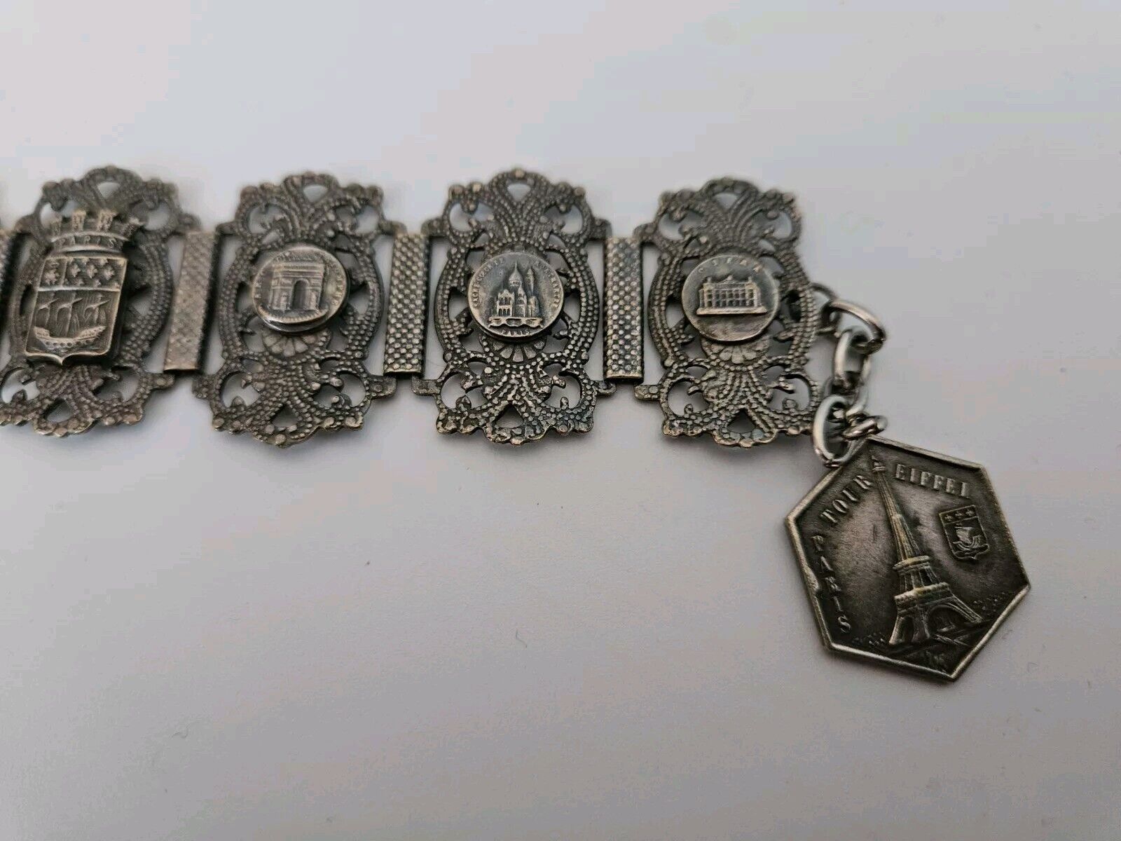 Antique Filigree Depose Early 1900's Paris France Bracelet Art Deco