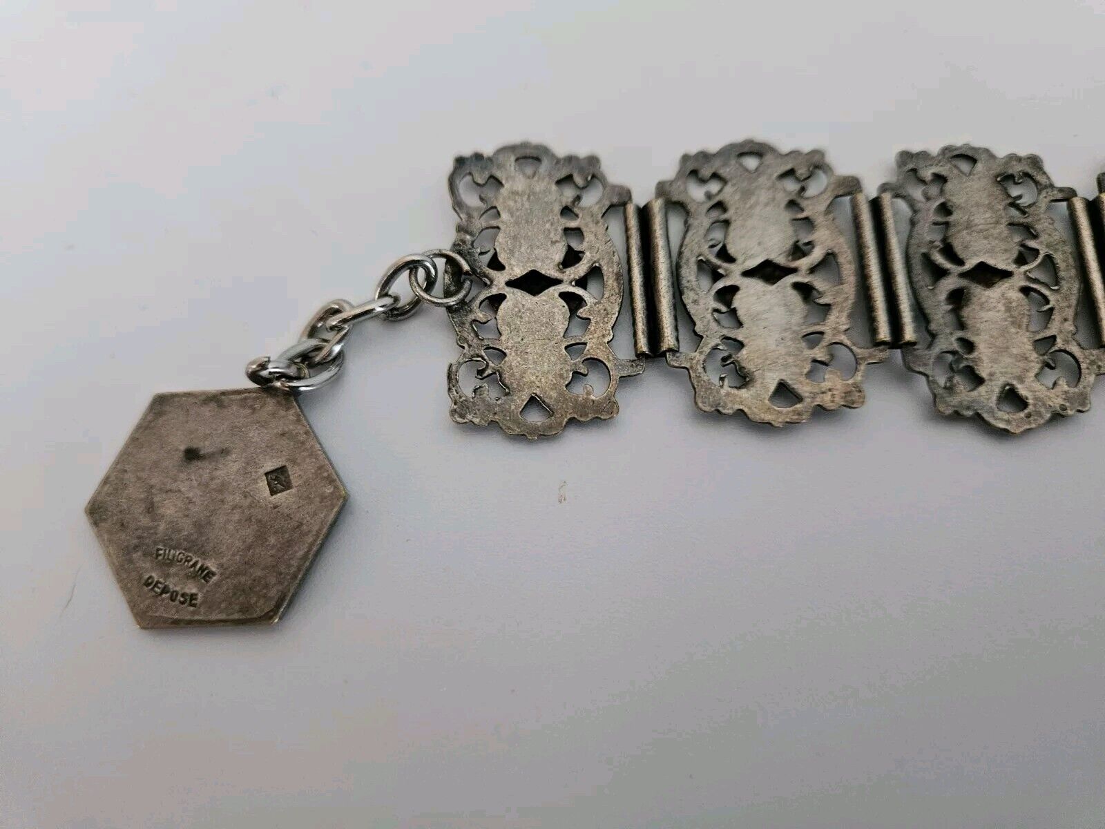 Antique Filigree Depose Early 1900's Paris France Bracelet Art Deco