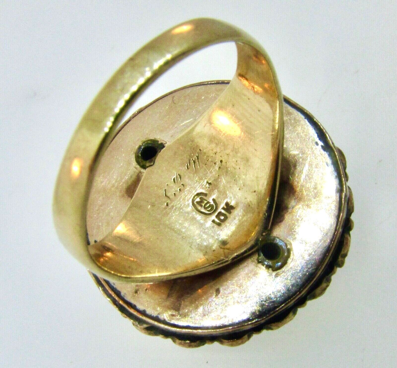 Large Victorian 1800's 10k Rose Gold Garnet Dome Ring
