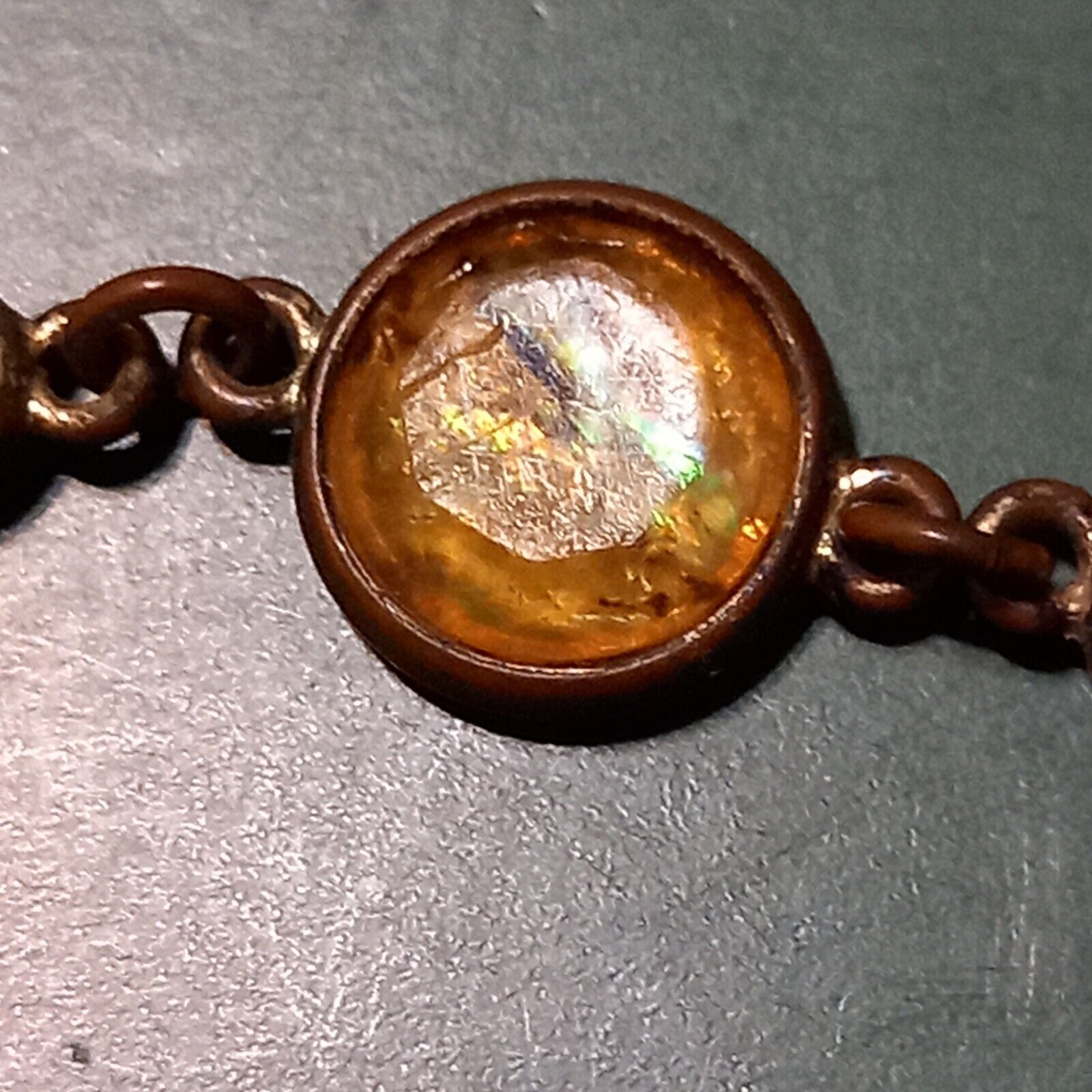 Antique Bracelet 6.25" 4 Main Stones possibly Morganite or Citrine, Early 1900's