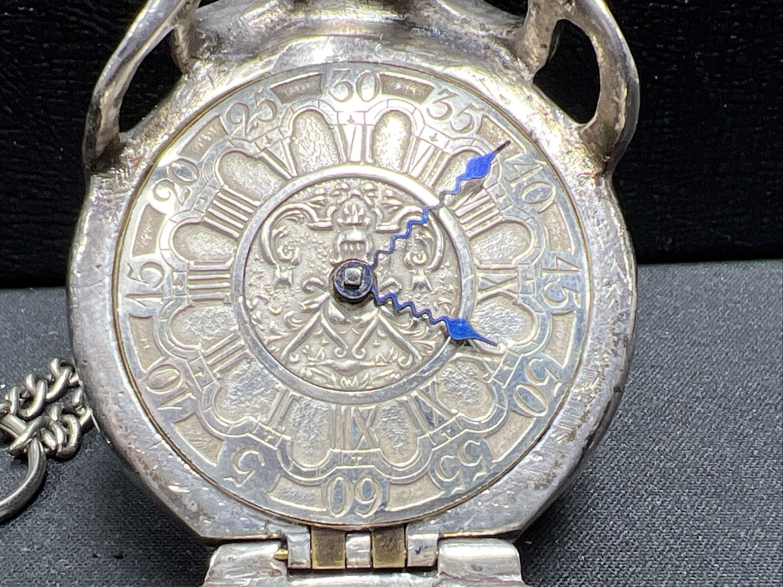 1700s George Lindsey Chain Driven Sterling Silver Skull Case & Dial Pocket Watch