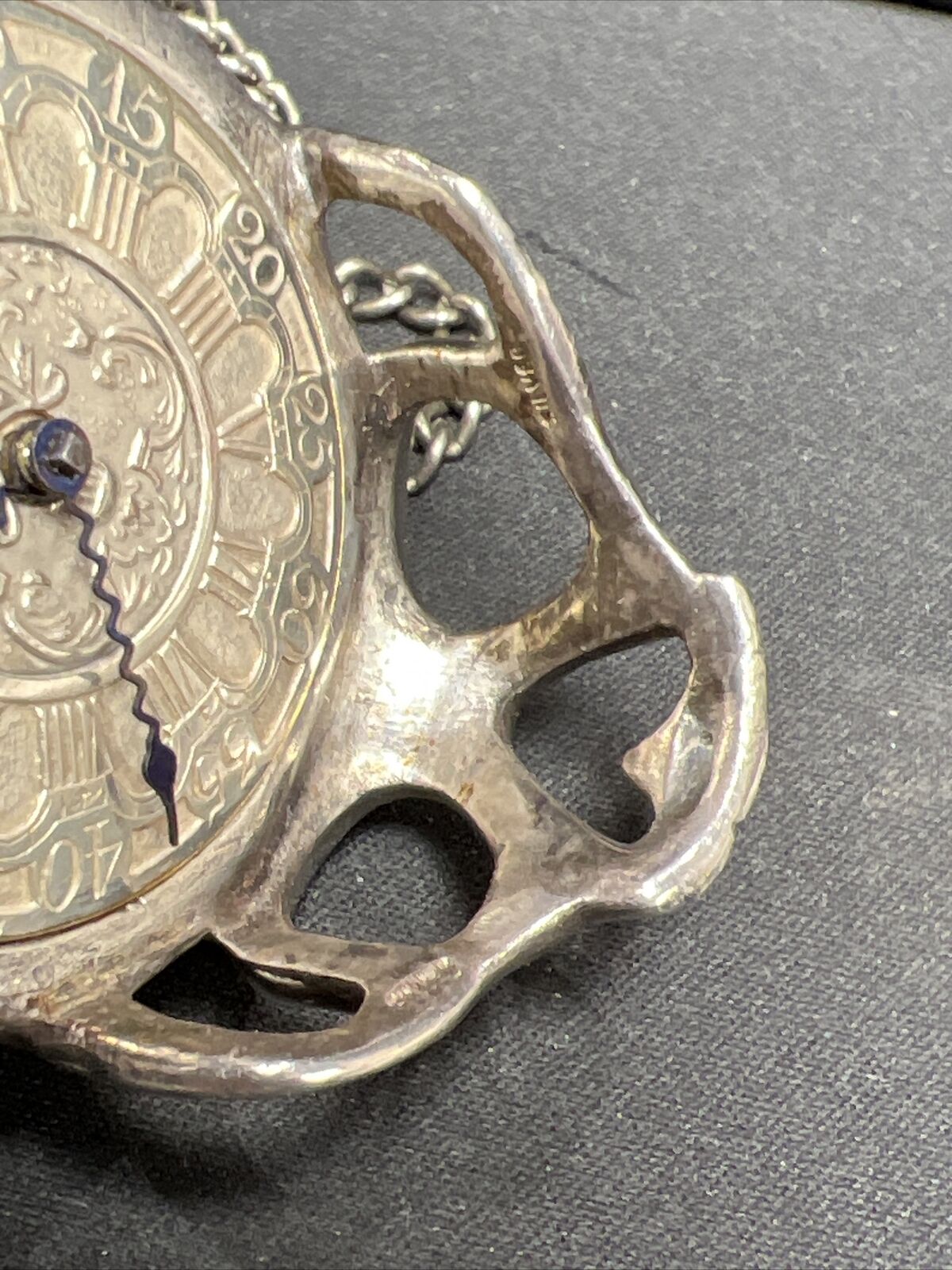 1700s George Lindsey Chain Driven Sterling Silver Skull Case & Dial Pocket Watch