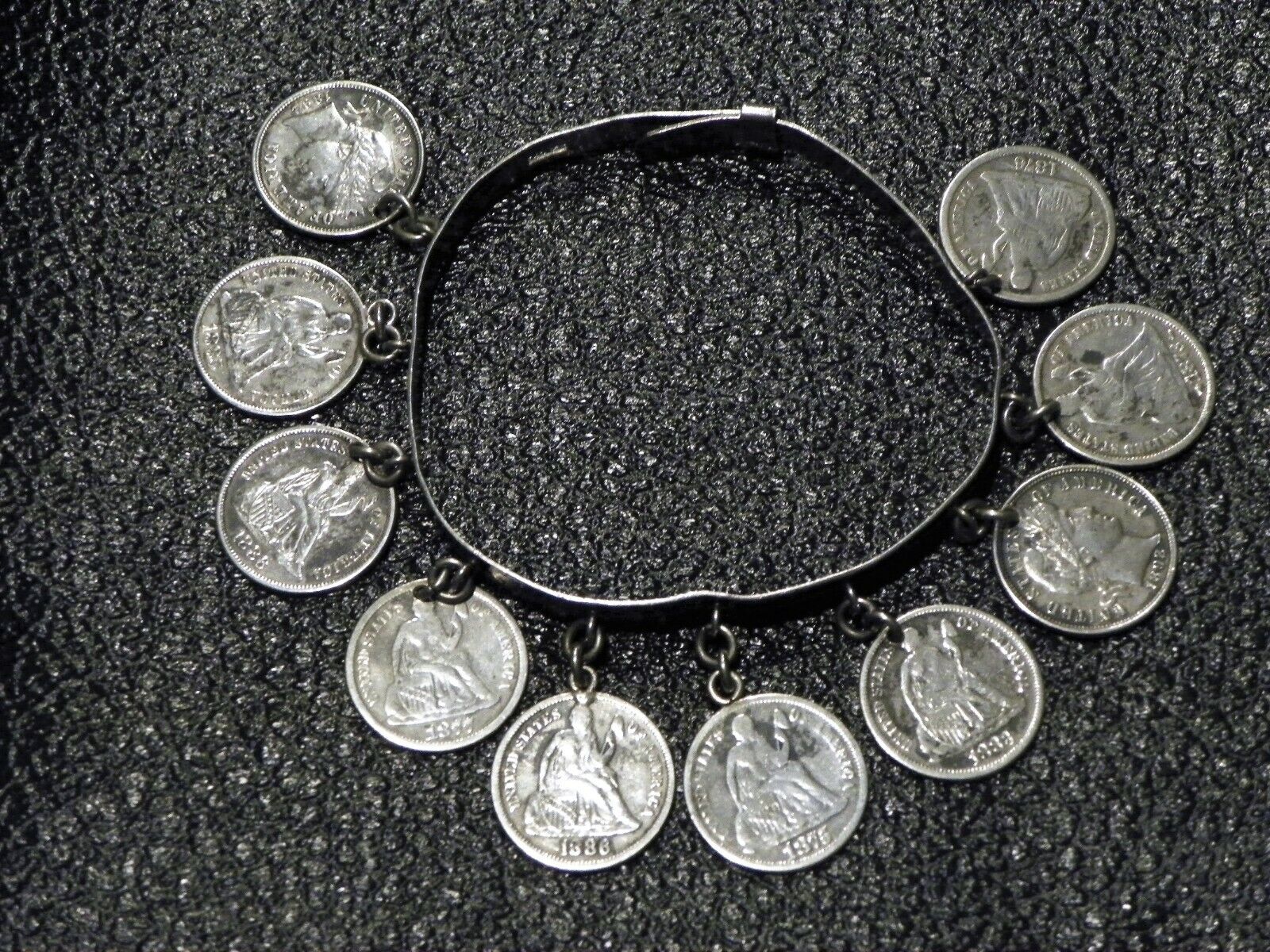 Victorian  Love Bracelet Coin   Antique Token Engraved 1800s monogramed 