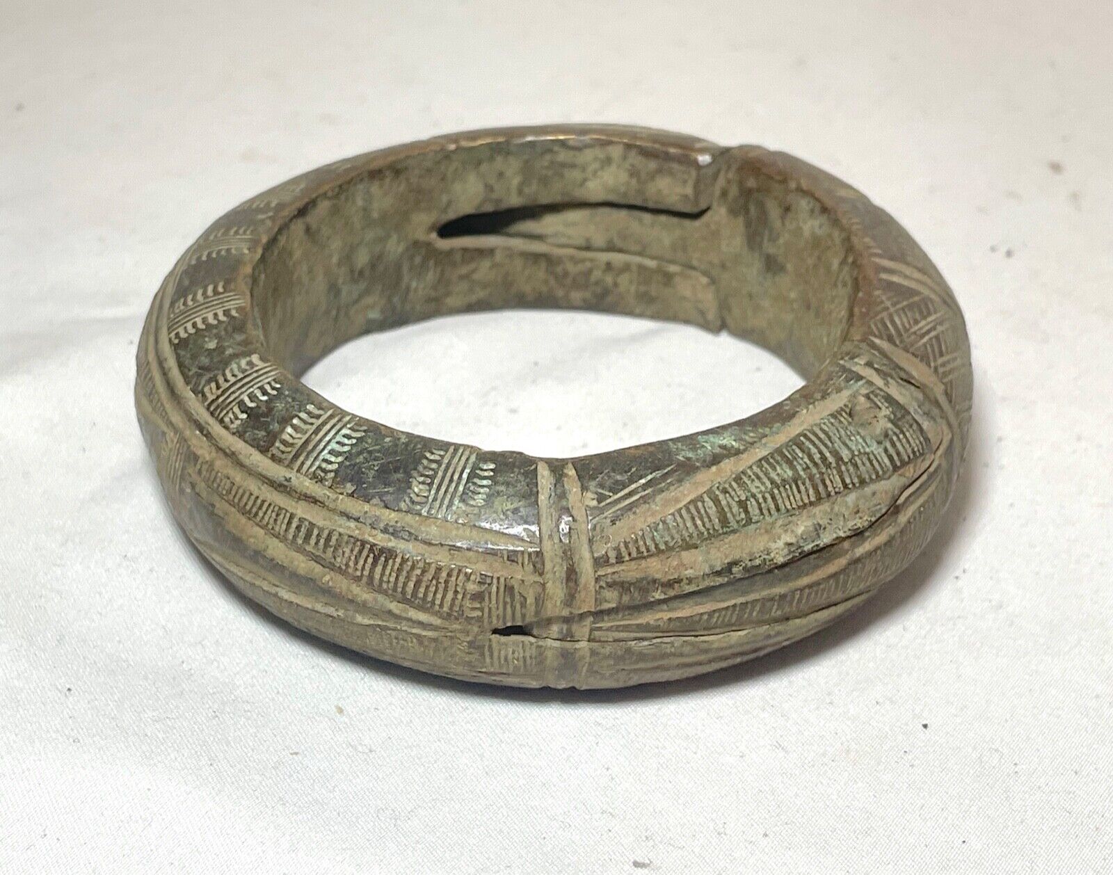 1800's Antique African Niger Baoulé Dogon Bronze Manilla Currency 2 pcs Bracelet