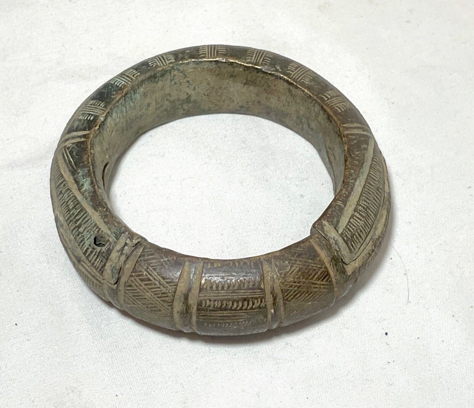 1800's Antique African Niger Baoulé Dogon Bronze Manilla Currency 2 pcs Bracelet