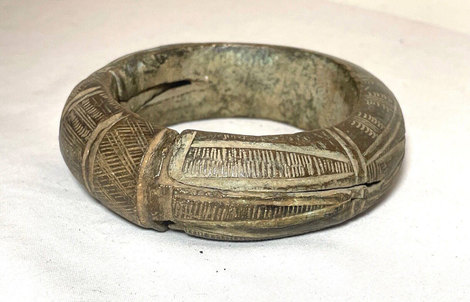 1800's Antique African Niger Baoulé Dogon Bronze Manilla Currency 2 pcs Bracelet