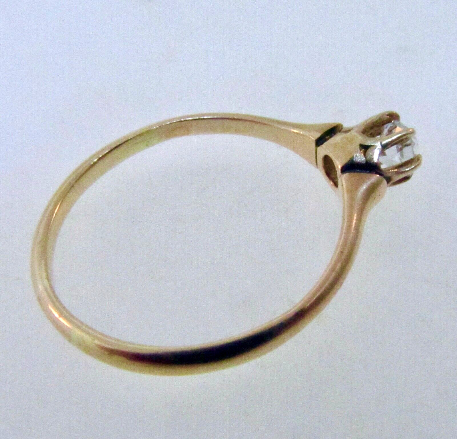Antique 1800's Victorian 14K  Diamond Engagement Ring  *.30 Old Mine G/VS*