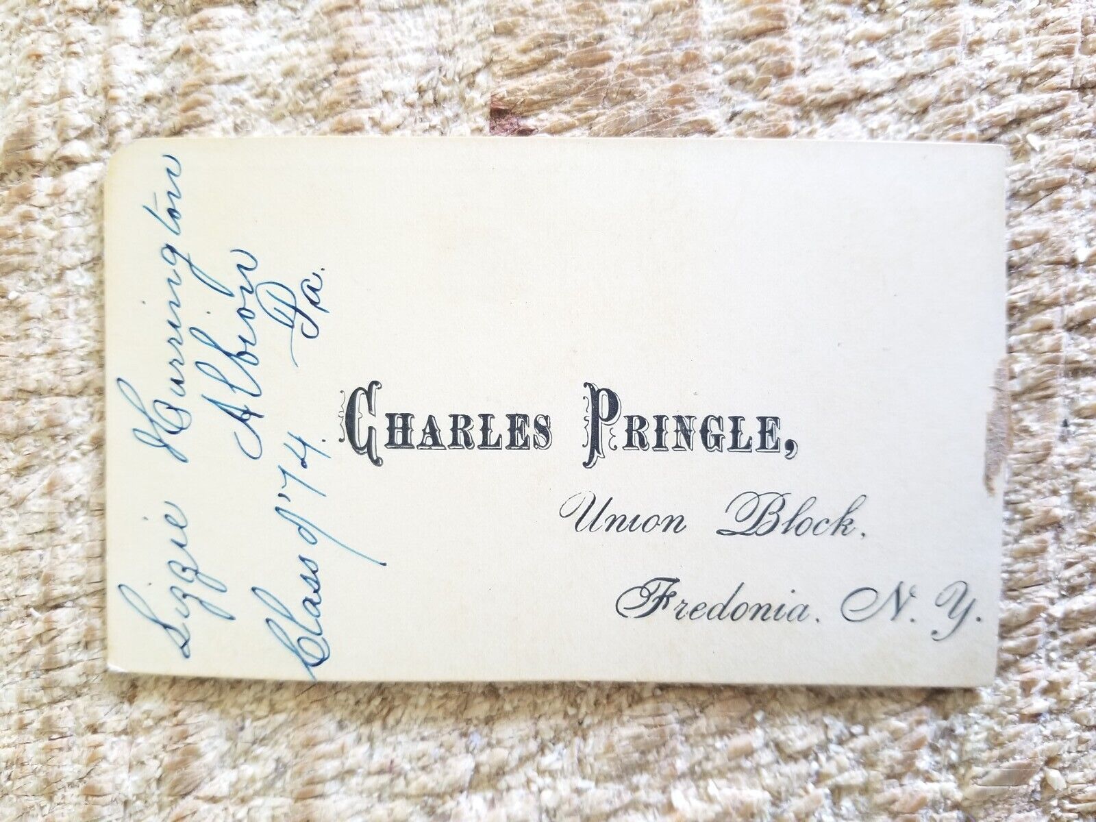 A LADY WITH EARINGS,FREDONIA,NY.VTG 1800'S MINIATURE POCKET SIZE PHOTO*MCP3