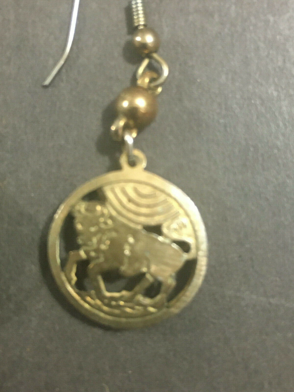ANTIQUE EARLY TO MID 1800'S DANGLE BULL EARRINGS 