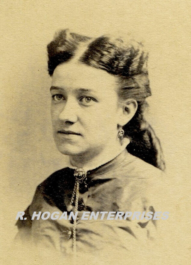 Vintage 1800's LADY NECKLACE & EARRINGS JERSEY CITY NJ NEW JERSEY CDV PHOTO N3R