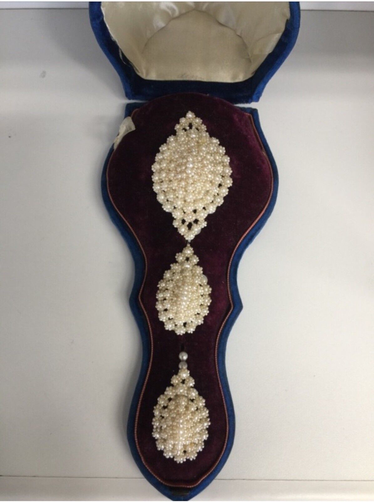 GEORGIAN JEWELRY Antique Natural Seed Pearl Brooch & Earrings Wedding Set 1800’s
