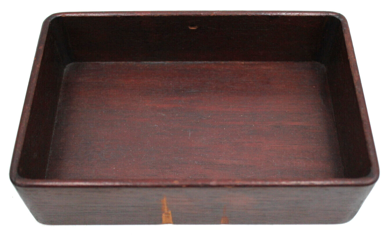 Antique 1800s 5X6X8" Veneered Burled Fancy Wood Box Jewelry Valuables Lockable
