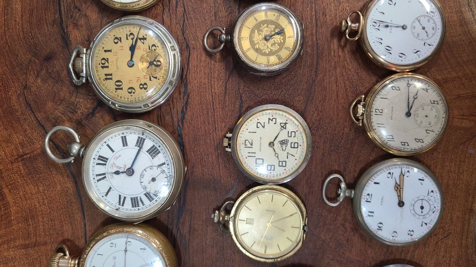Antique Lot Of 20 Pocket Watches, Silver Gold, 1800s 