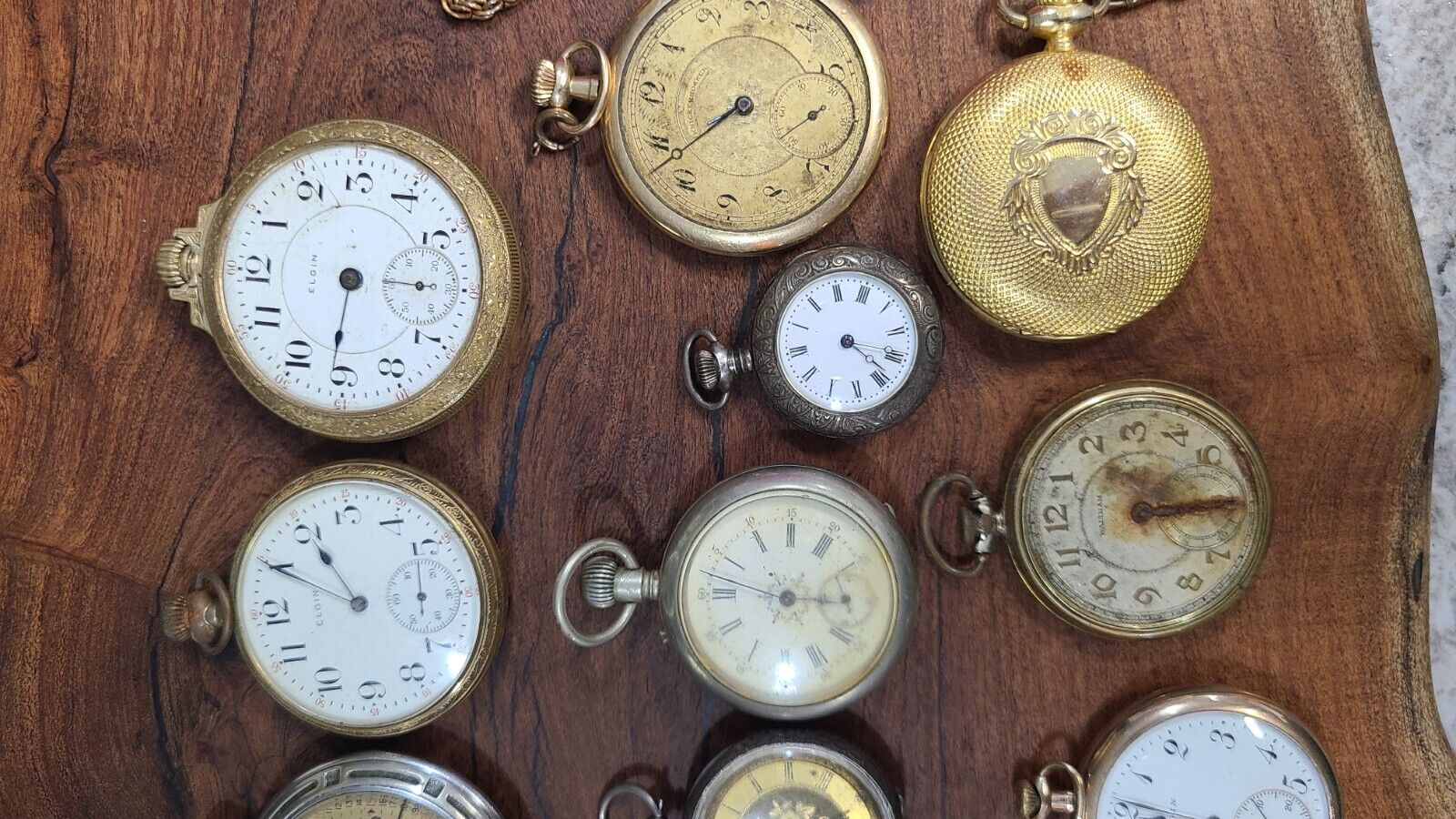 Antique Lot Of 20 Pocket Watches, Silver Gold, 1800s 