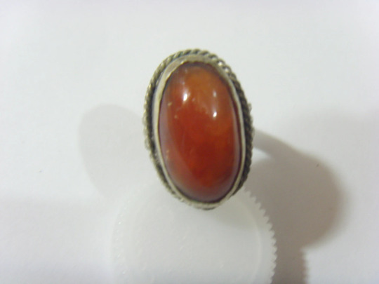 1700s antique authentic large carnelian tribal wedding ring sz 7 hf1719